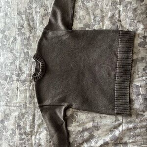 Gap 100% Cotton Oversize Sweater Toasted Almond Brown double layer Crewneck NWOT